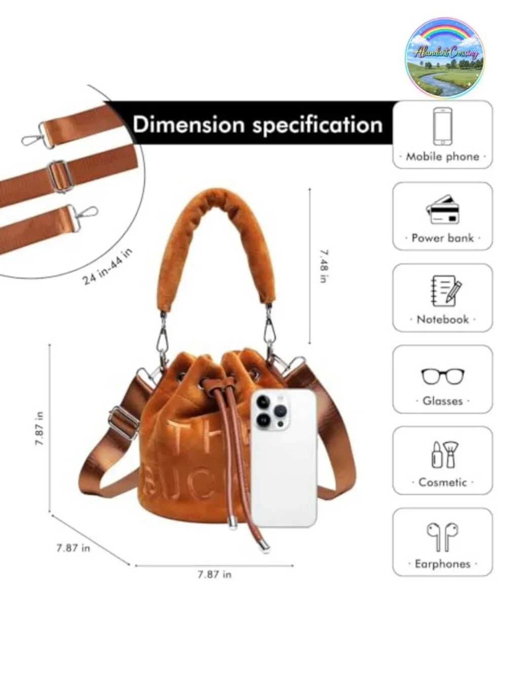 Mini Velvet Bucket Bag Crossbody Drawstring Hobo Purse for Women